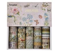 TSLBW 36 Rolls Washi Tape Sets Scrapbooking & Stamping Supplies Decorative Tape Multi-Patter Craft Tapes for DIY Journal Craft Gift Wrapping Scrapbooking (Style A)