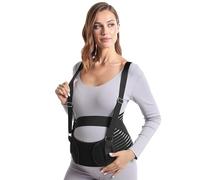 TSLBW 5-in-1 Maternity Support Belt with Adjustable Shoulder Straps - Pregnancy & Postpartum Belly Band for Back/Pelvic/Hip Pain Relief - Breathable Labor Recovery Wrap for All Trimesters (M-XXL)