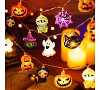 TSLBW Halloween Pumpkin Fairy Lights, 3M 20LED Pumpkin Ghost Battery Operated String Lights, for Party Indoor Outdoor Party Porch Fireplace Door Window Halloween Decorations
