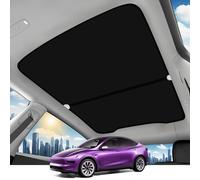 TSLDRV 2025 Upgrade Sunshade Roof for Tesla Model Y Juniper [No-Gap/Sag-Free] Middle Magnetic Component Glass Roof Sunshade Heat Insulation for Tesla Model Y Juniper Accessories Black