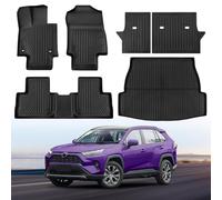 TSLDRV 6Pcs Toyota RAV4 Floor Mats 2024 2023-2019 (Include Hybrid Prime) Full Sets All Weather Floor Mat for Toyota RAV4 Accessories 2024 2023-2019 Rear Back Seat Cover Protector Rear Trunk Frunk