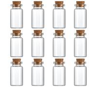 TsLinc 12 Pcs Small Glass Bottles With Cork, 8ml Mini Jars Stoppers Spell for DIY Arts Crafts Decoration (TS2366)