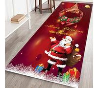 TsLinc Merry Christmas Welcome Doormats Indoor Home Carpets Decor 40x120CM Bath Mats and Rugs Santa Claus and Elk Printed Decorative Xmas Decor Ornaments Party Decor Gifts (Santa Claus 2)