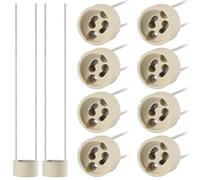 Tsling 10 PCS GU10 Lamp Holders and Leads,GU10 Ceramic Lamp Bases,2A 250V gu10 lamp holder sockets,with 0.75mm² Silicone Leads,Connector Adapter for LED CFL Bulb Spotlights Downlights Halogen