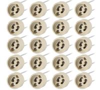Tsling 20PCS GU10 Lamp Holders,GU10 Bulbs Ceramic Lamp Bases With 0.75mm² Silicone Wire,2A/250V,Ceramic Socket Adapter Fitting for Downlights,Halogen,CFL,LED Bulbs
