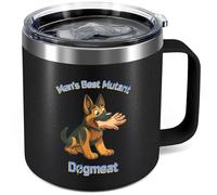 TSLOVER 12 Oz Man's Best Mutant Stainless Steel Insulated Coffee Mug - Funny Personalized Coffee Tumbler Gifts for Fallout Merchandise Lover Women Men (Black)