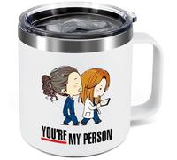 TSLOVER You Are My Person Mug with Lid and Handle - The Best Christmas Friendship Gifts for Women Friend and Best,12 Oz Stainless Steel Insulated Coffee Mug (White)