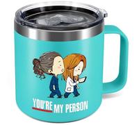 TSLOVER You Are My Person Mug with Lid and Handle - The Best Christmas Friendship Gifts for Women Friend and Best,12 Oz Stainless Steel Insulated Coffee Mug (Mint Green)