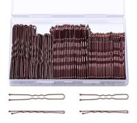 TsMADDTs Hair Pins, 200PCS Bobby Pins Brown U Shaped Hair Pins for Buns Women Girls with Storage Box, 2.4Inch 2Inch