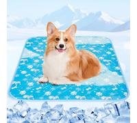 Tsmertor Dog Cooling Mat, Portable 60x45cm Pet Gel Self Cooling Pads Mat for Dogs, Waterproof&Scratch-Resistant, Non-Toxic Sleeping Bed for UK Pets, Fast Cool Relief in Hot Summer