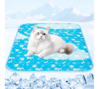 Tsmertor Dog Cooling Mat, Portable (Blue, Small) 50x40cm Pet Gel Self Cooling Pads Mat for Dogs, Waterproof&scratch-Resistant, Non-toxic Sleeping Bed for Suitable for Cats, Small Dogs and Small Pets