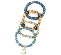 TSMIMTS Bohemian Stackable Bracelets for Women Men Set Stretch Multilayer Stack Beads Colorful Beaded Charm Tree of Life Handmade Tassels Jewelry Hippie Bracelets Dainty Best Friend Gift - 4PCS, 3.5