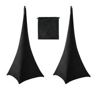 TSMORY 1 Set Black Loudspeaker Tripod Covers with Storage Bag Spandex Fabric for Cable Management Event Home Theater Tripod Cover with Drawstring Bag