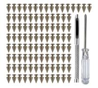TSMORY 100 Pieces Elegant Sturdy Metal Spikes Decoration for Adding Charm to Clothing Shoes and Leather Craft Supplies