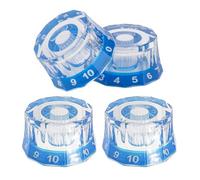 TSMORY 4Pcs Guitar Contral Knobs, Clear Knobs Electric Guitar Bass Top Hats Knobs Speed Volumes Tone Control Knobs Replacement