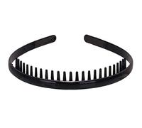 TSMORY 8mm Plain Headband with Teeth Comb Black Hair Hoop
