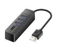 TSMORY ABS Metal USB Hubs Splitter Including Card Reader Supporting 480Mbps Transfer for Data Management on Various OS USB Dock