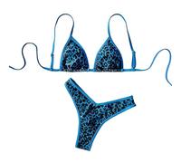 TSMORY Animal Print Triangle Swimsuit Including Bra and Briefs Feature Soft Fabric Accent for Beach or Pool Look Stylish Two Piece Swimsuit