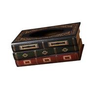 TSMORY Antique Styles Wood Tissue Box Cover Decorative Household Sturdy Kitchen Bathroom Accessory Retro Paper Creative Tissue Box