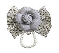TSMORY Bowknot Pearls Brooch Stylish Flower Shaped Breastpin Ethnic Lapel Pins Festive Holiday for Her