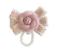 TSMORY Bowknot Pearls Brooch Stylish Flower Shaped Breastpin Ethnic Lapel Pins Festive Holiday for Her