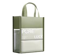 TSMORY Canvas Book Carrying Bag with Handle Multi Compartments Large Capacity Document Organiser Pouches for School Spacious Textbook Shipper