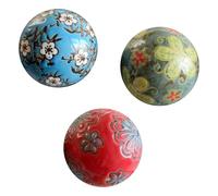 TSMORY Ceramic Aquariums Floating Ball Random Pattern Decorative Bllas for Tabletop Fish Bowl Home Garden Pond Decoration 3PCS HandPainted Floating Decorative Ball