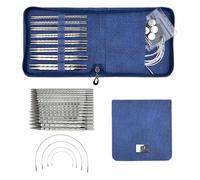 TSMORY Circular Knitting Needle Set with Case and Accessories Size From 3.5mm to 8.0mm Square Needle Supplies Circular Knitting Needle Set