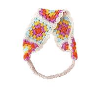 TSMORY Crochet Headband Hollow Kerchief with Stretchy Hair Rope Ethnic Flower Pattern Turban for Girls Photo Props