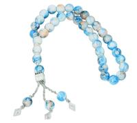 TSMORY Elegant Ceramic Glass Rosary Necklace 33 Beads Beaded Handchain Religious Wrist Accessory for Daily Wear and Prayer Glass Beads