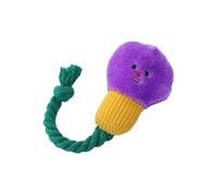 TSMORY Engaging Bulb Plush Toy for Puppies Squeaky Chew Resistant Teething Toy Cotton Rope for Small Breeds Exercise Engagement Squeaky Teether Toy for Pet