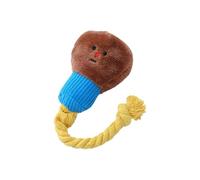 TSMORY Engaging Bulb Plush Toy for Puppies Squeaky Chew Resistant Teething Toy Cotton Rope for Small Breeds Exercise Engagement Squeaky Teether Toy for Pet