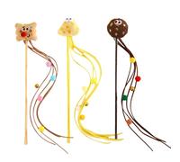 TSMORY Felines Fun Pompoms Teaser Wand Toy Cats Entertainment and Fun Exercise Teasing Stick Soothing Toy Wand Toy