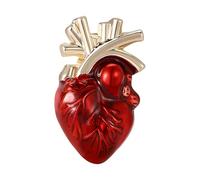 TSMORY Human Body Organ Brooch Fashionable Alloy Heart Lapel Pin Accessory for Women and Girls Fashion Clothing Jewelry