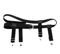 TSMORY Mens Womens Elastic Nylon Waist Belt With Garter Suspender Clip Stockings Pants Jeans Holder Straps Adjustable Clamp