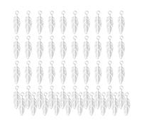 TSMORY Pack Of 50 Feathered Charm Pendant For Craft Project Decoration For Jewelry And Clothing Hanging Pendant