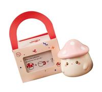 TSMORY Portable Ceramic Coffee Mug for Travel Home Use Mushroom Designs Drinking Cup with Cover for Women Gift Mushroom Mug Birthday Gifts Dustproofs Lid