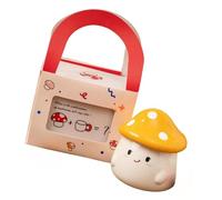 TSMORY Portable Ceramic Coffee Mug for Travel Home Use Mushroom Designs Drinking Cup with Cover for Women Gift Mushroom Mug Birthday Gifts Dustproofs Lid