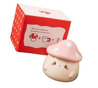 TSMORY Portable Ceramic Coffee Mug for Travel Home Use Mushroom Designs Drinking Cup with Cover for Women Gift Mushroom Mug Birthday Gifts Dustproofs Lid