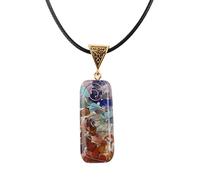TSMORY Rainbow Pendant Adjustable Cord Seven Stones Necklace for Women Men Meditation Spiritual Energy