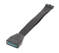 TSMORY Small USB3.0 19/20 Pin Internal Extension Header Adapter Cable Black Flat Wire Cable For Motherboards
