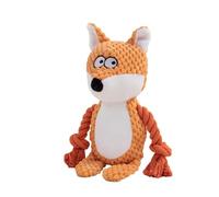 TSMORY Squeaky Plush Cotton Rope Dog Toy for Interactively Play Teeth Cleaning and Anxieties Relief in Small Media Dog Washable Dog Squeaker Toy