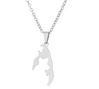 TSMORY Tamil Eelam Pendant Necklace Stainless Steel Geometric Map Charm Necklaces Neckwear Fashion Jewelry for Women and Men