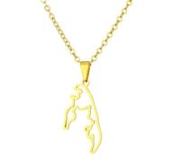 TSMORY Tamil Eelam Pendant Necklace Stainless Steel Geometric Map Charm Necklaces Neckwear Fashion Jewelry for Women and Men