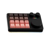 TSMORY Three Knob Small Keyboard for Auditory Video Professional Featuring 16 Keys for Voice Brightness and Macros Programmable Pad