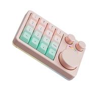 TSMORY Three Knob Small Keyboard for Auditory Video Professional Featuring 16 Keys for Voice Brightness and Macros Programmable Pad