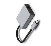 TSMORY Type C Double Function Ethenet Hub With PD100W Fast Charging Aluminum Alloy Small Size Design For Laptop Tablets USB Adapter Hub