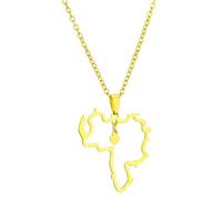 TSMORY Venezuela Map Pendant Necklace for Men Women Steel Gold Silver Choker Venezuela Hollow Loves Map Jewelry
