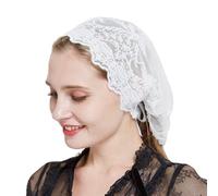 TSMORY Woman Mantilla Shawl Wedding Lace Trim Scarf Soft Floral Scarf Veil Wedding Headwear Mantilla