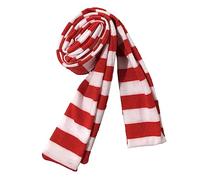 TSMORY Women Spring Stripe Pattern Scarf Thin Neckerchief Colorful Thin Knitted Neck Guard Lightweight